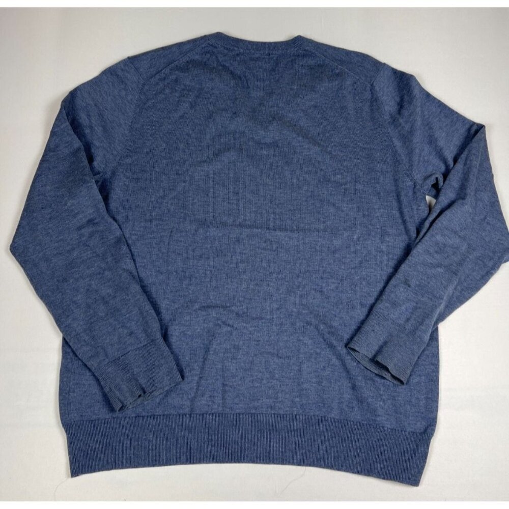 Brooks Brothers Men M Blue Supima Cotton V-Neck Sweater Quiet Luxury - Picture 2 of 8